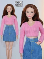 16 doll outfits pink knitted sweater jeans skirt for barbie dress for barbie doll clothes 11 5 dolls accessories kids toy gift