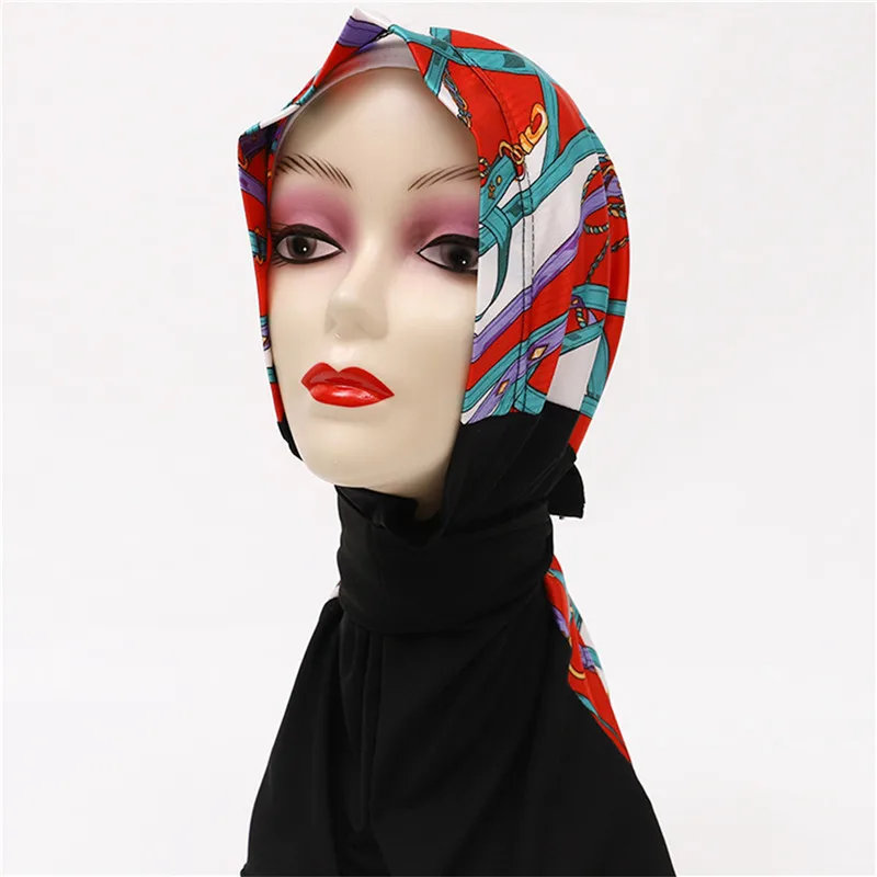 

Strap Buckle Breathable Headscarf Malaysia Muslim African Hat Headgear Ladies Printed Headscarf Outdoor Temperament Caps
