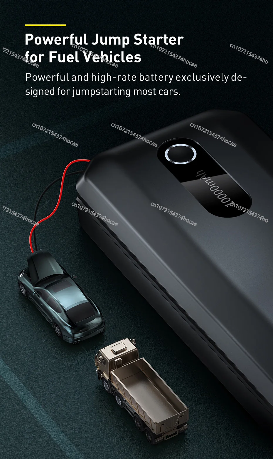 Автомобильный стартер Baseus 10000 мАч 1000A Портативный аварийный Power Bank 12 В