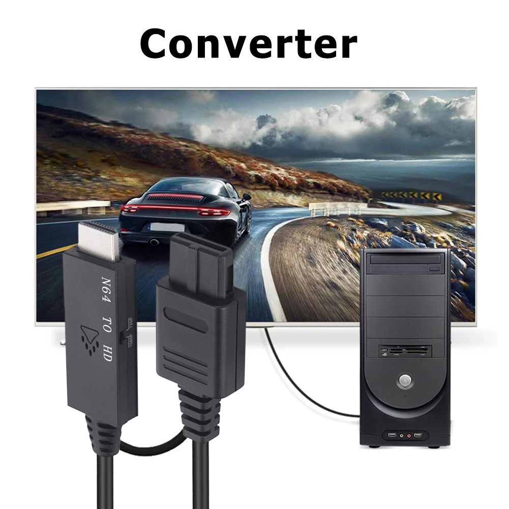 Фото Адаптер преобразователя 1 м подходит для игровых консолей Nintendo 64 в HDMI-совместимый адаптер Plug and Play для SNES/NGC/SFC №5