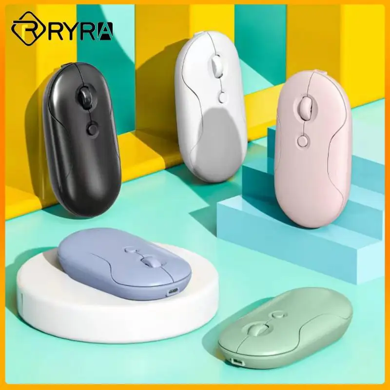 

RYRA Feel Wireless Bluetooth Mouse For PC Laptop Computer Rechargeable Mute Mouse With 3 Adjustable 1600 DPI Laptops Accessories