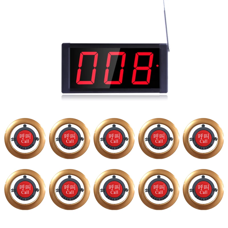 JIANTAO JT-203+F1G ABS Plastic Sound Amplifier Waterproof Wireless Calling System 3 Digit Led Display For Hookah Restaurant Cafe