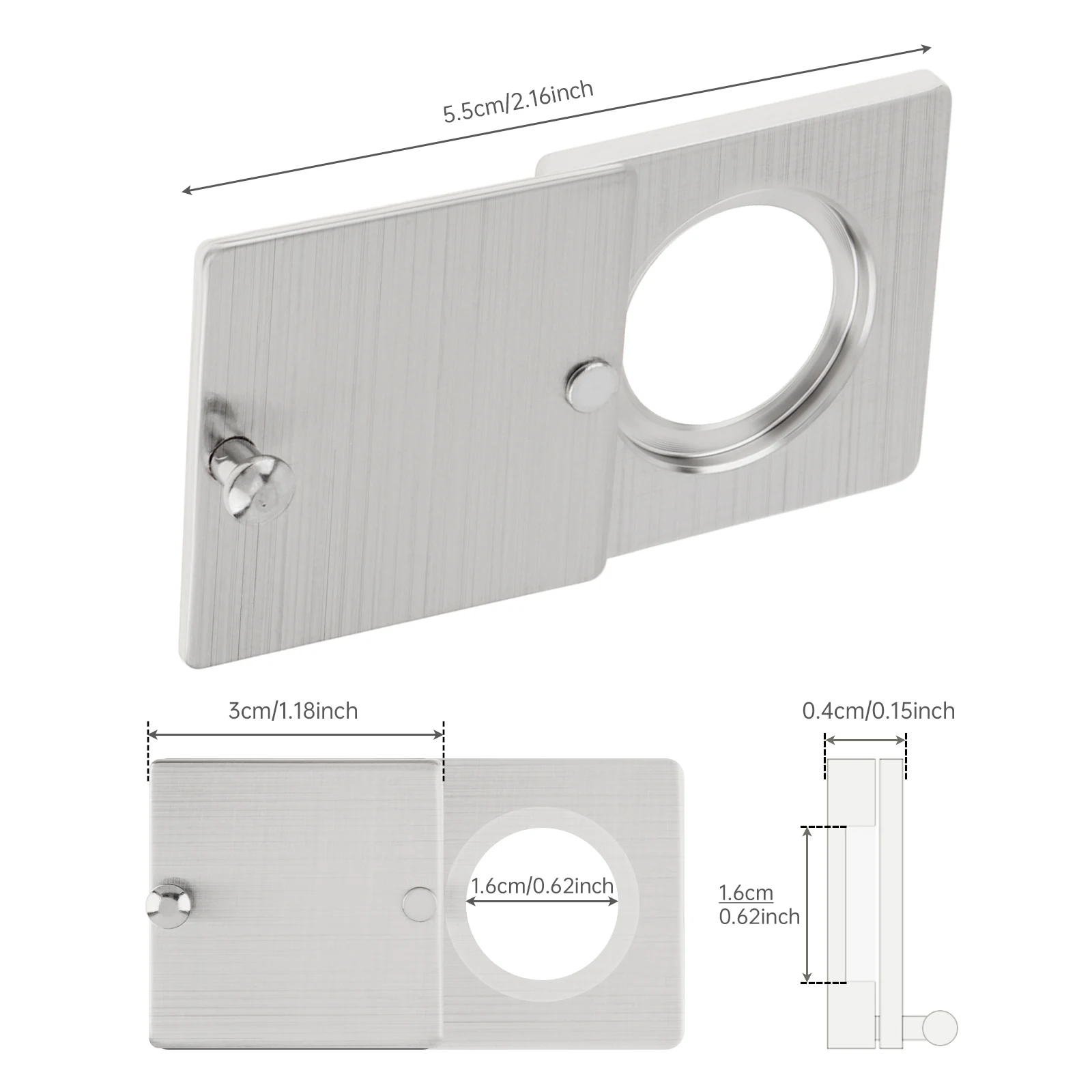 Квадратный дверной глазок из нержавеющей стали для дверного глаз диаметром 5/8