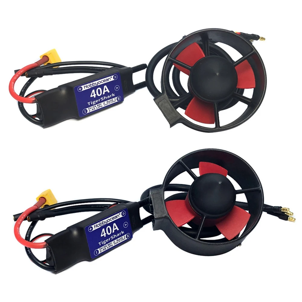 

Hobbyocean 2Pcs Underwater Thruster 16V 300W Brushless Motor with 40A ESC XT60 Plug for RC Bait Tug Boat Nest Ship Submarin,1