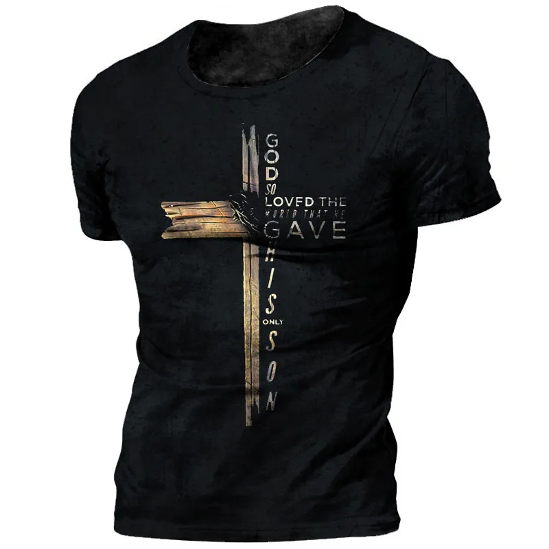 

Vintage Knights Templar T Shirt For Men 3d Printed Jesus Christ Crucifix Men's Tshirt Oversized Short Sleeve XXS-6XL Shirt Man