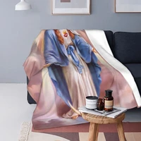 our lady of guadalupe blanket flannel plush virgin mary christian super soft blanket outdoor travel bedroom quilt