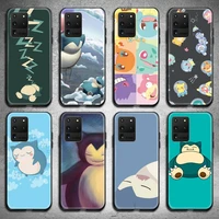 cute pokemon snorlax phone case for samsung galaxy s22 s21 plus ultra s20 fe s9 plus s10 5g lite 2020