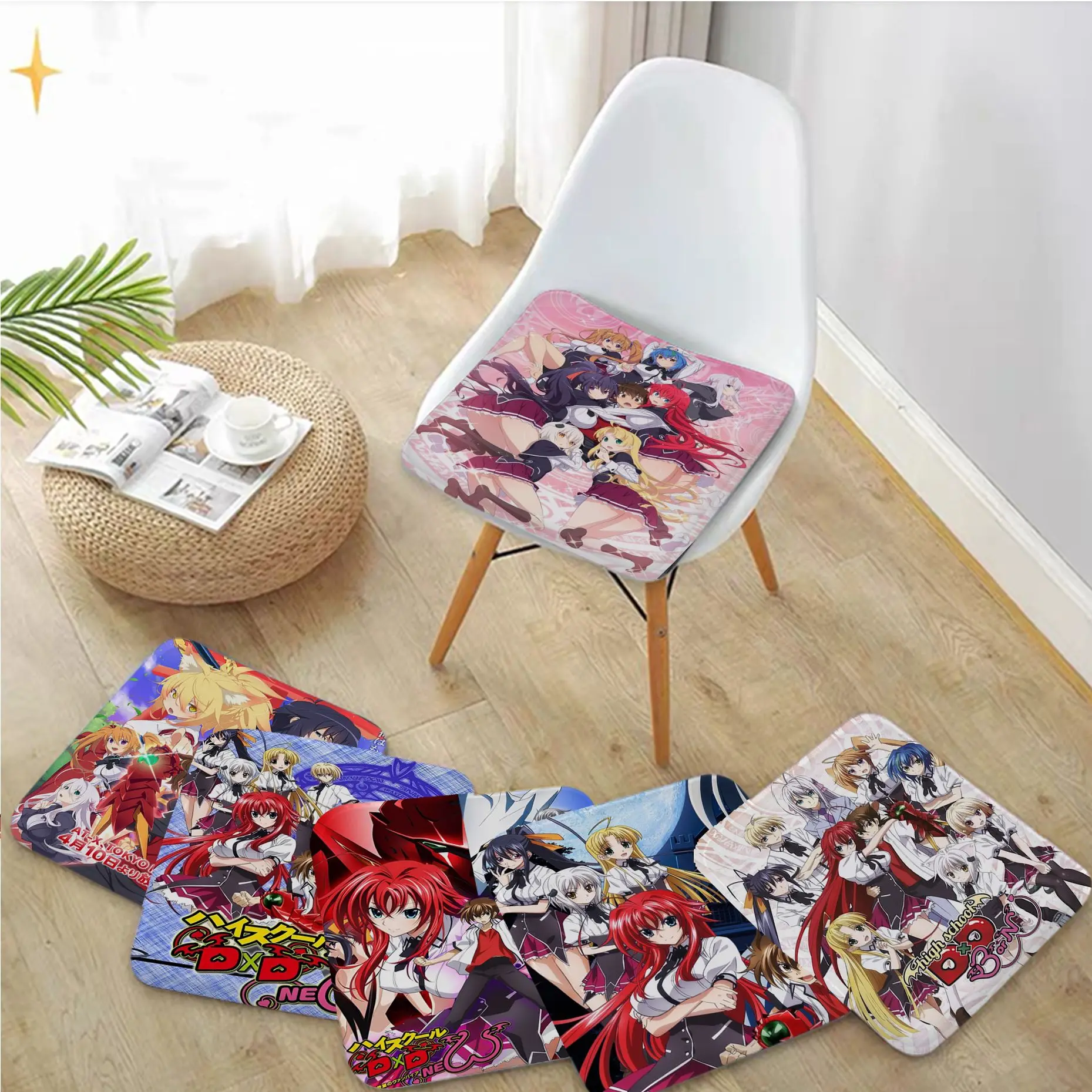 

Japanese Anime High School Dxd Square Chair Cushion Soft Office Car Seat Comfort Breathable 45x45cm Seat Mat
