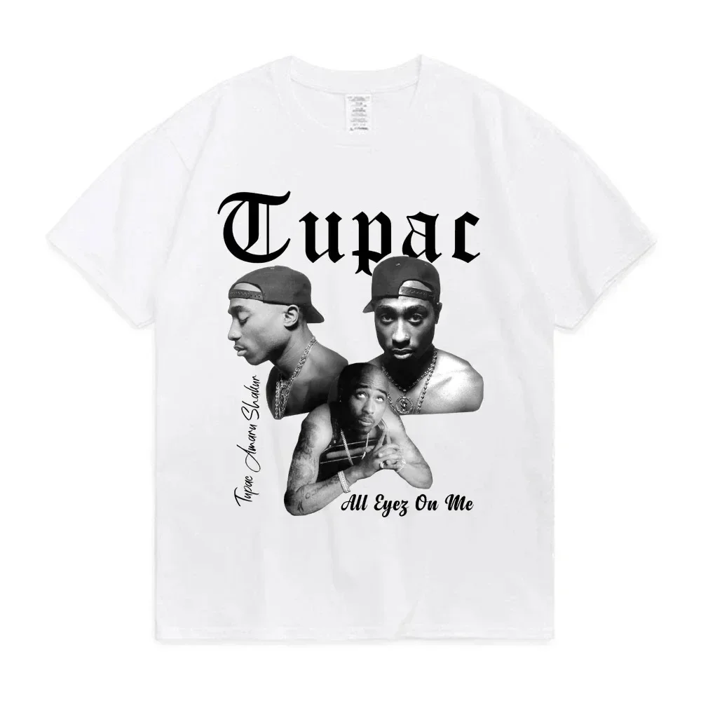 Топы Rapper Tupac 2pac уличная одежда в стиле хип-хоп футболка оверсайз с короткими