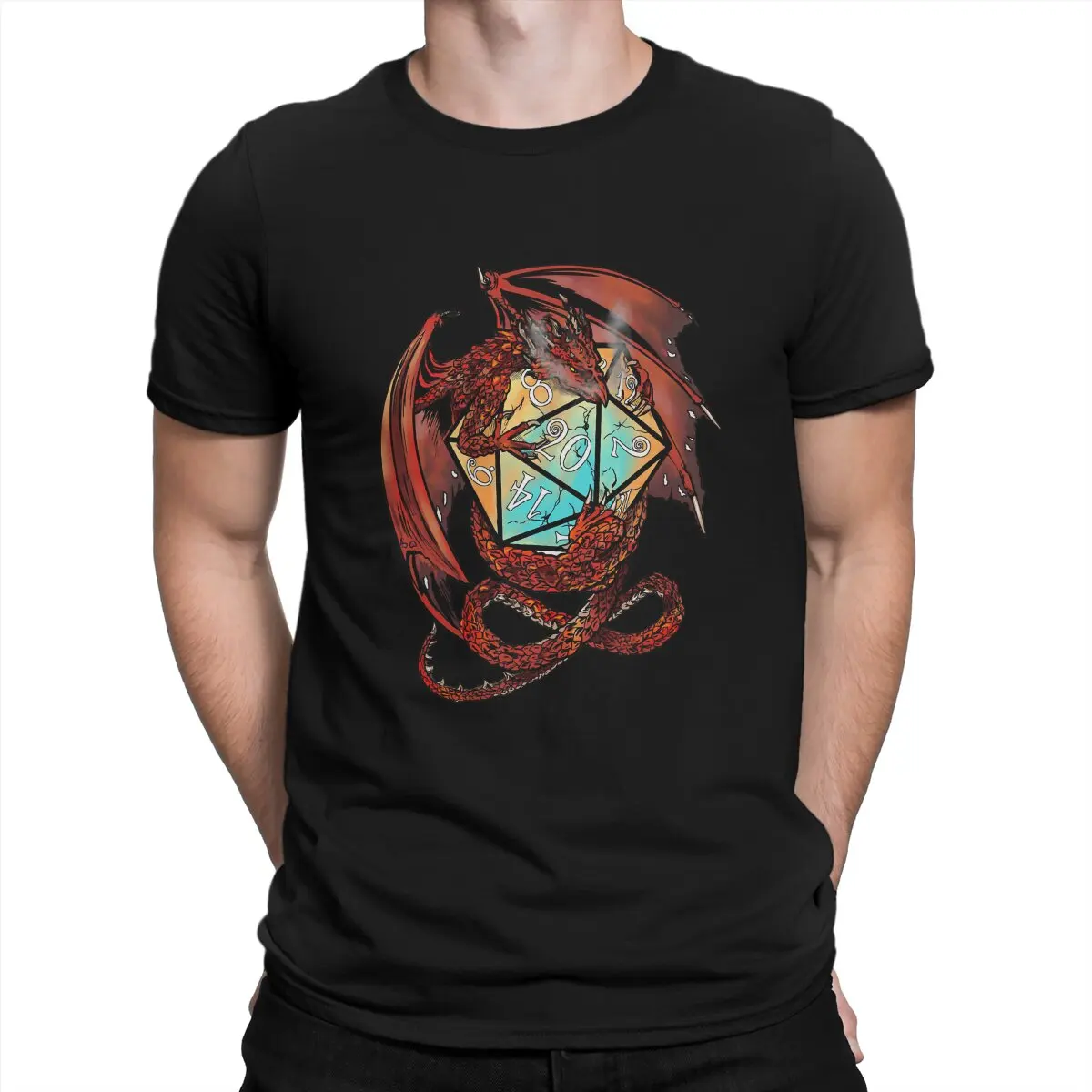 

Игра DnD Мужская футболка Red Dragon Dice, Оригинальная футболка из полиэстера, новые тренды