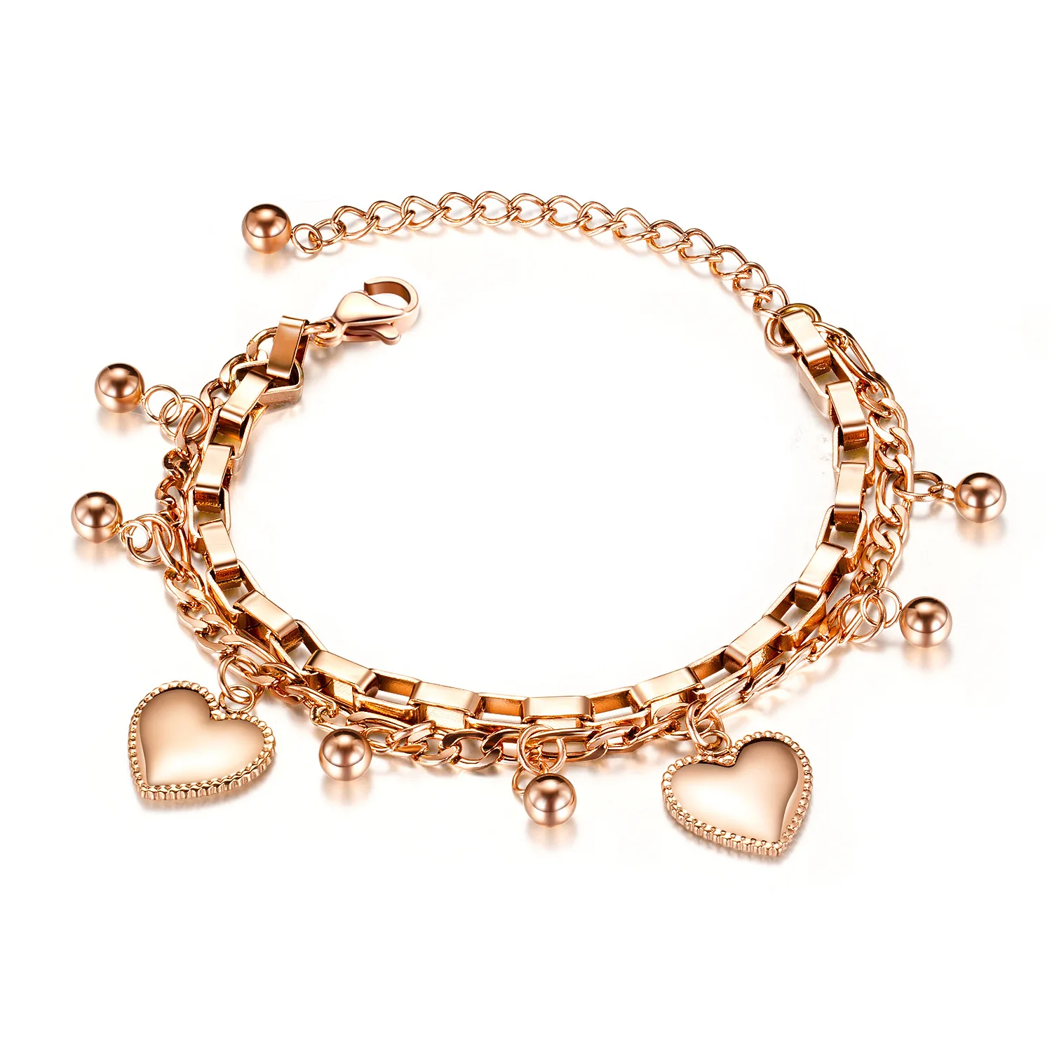 

Stainless steel new fashion high-end jewelry niche design sense layer love eye jewelry thick chain ladies bracelet wholesale