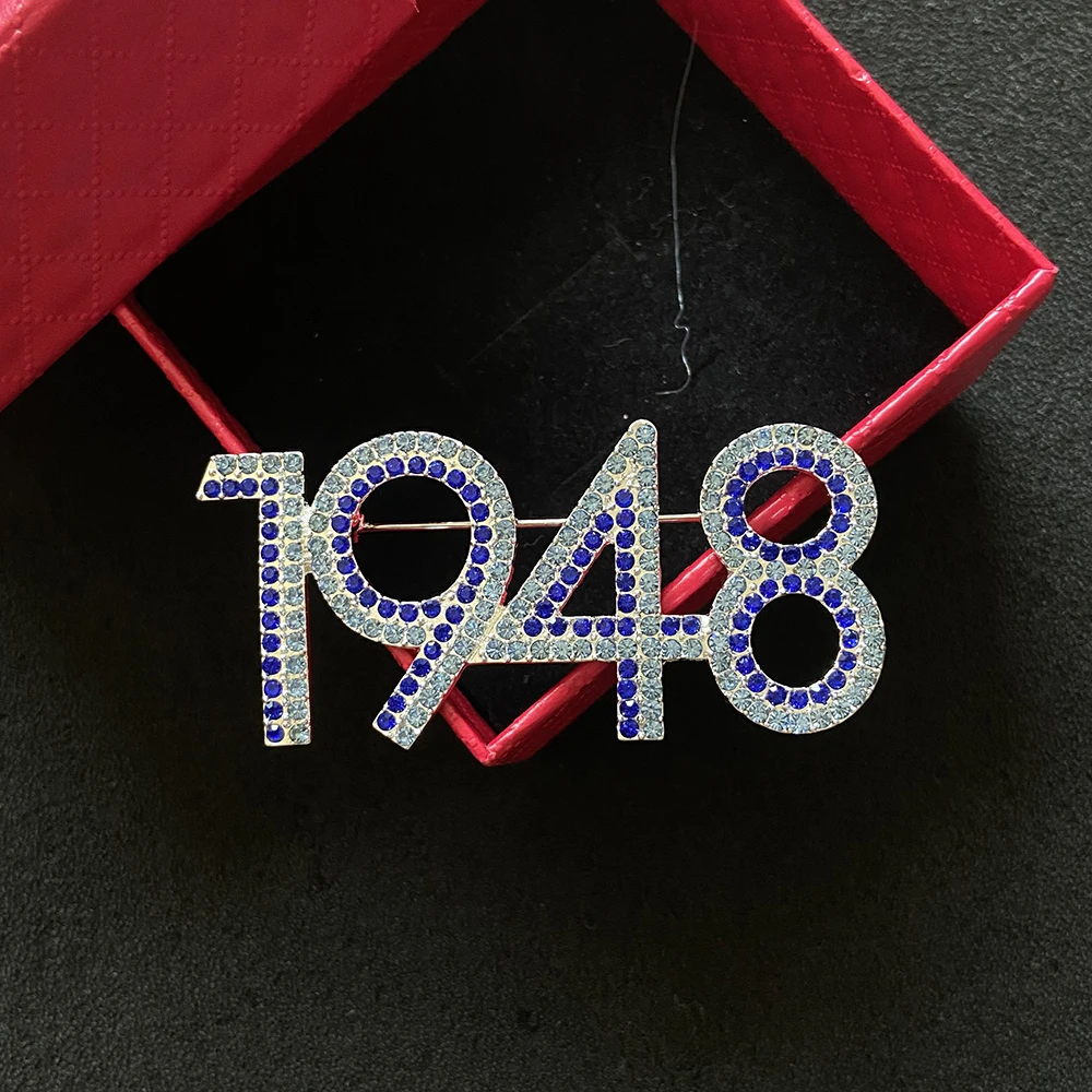 

Women's Association Greek Digital Association 1948 Metal Rhinestone Jewelry brooch