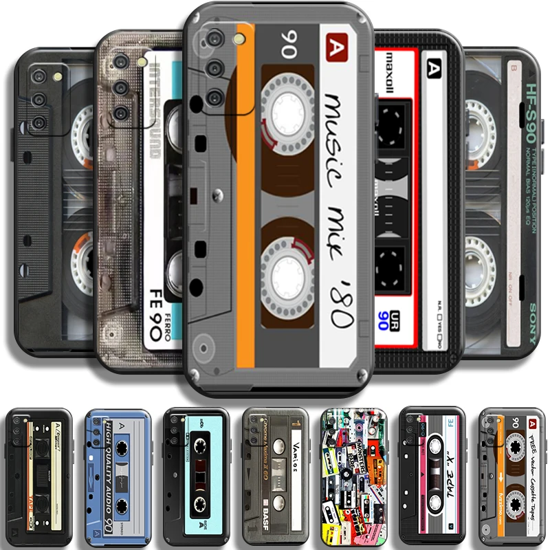 

Retro Cassette Magnetic Tape For Samsung Galaxy A03 A03S Phone Case Shell Carcasa Cases Back Soft Funda Full Protection Black