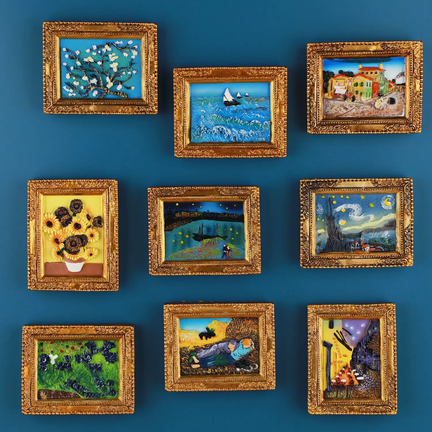 

3D Fridge Magnets House Appliance Refrigerator Stickers Creative Oil Painting Stickers for Wall Decoration Art Picture Frame