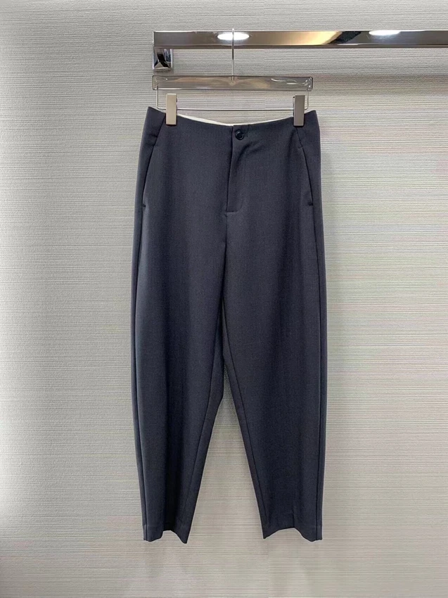 2023 new women fashion loose casual solid color profile loose pipe pants high-end nine-point pants casual pants 0319