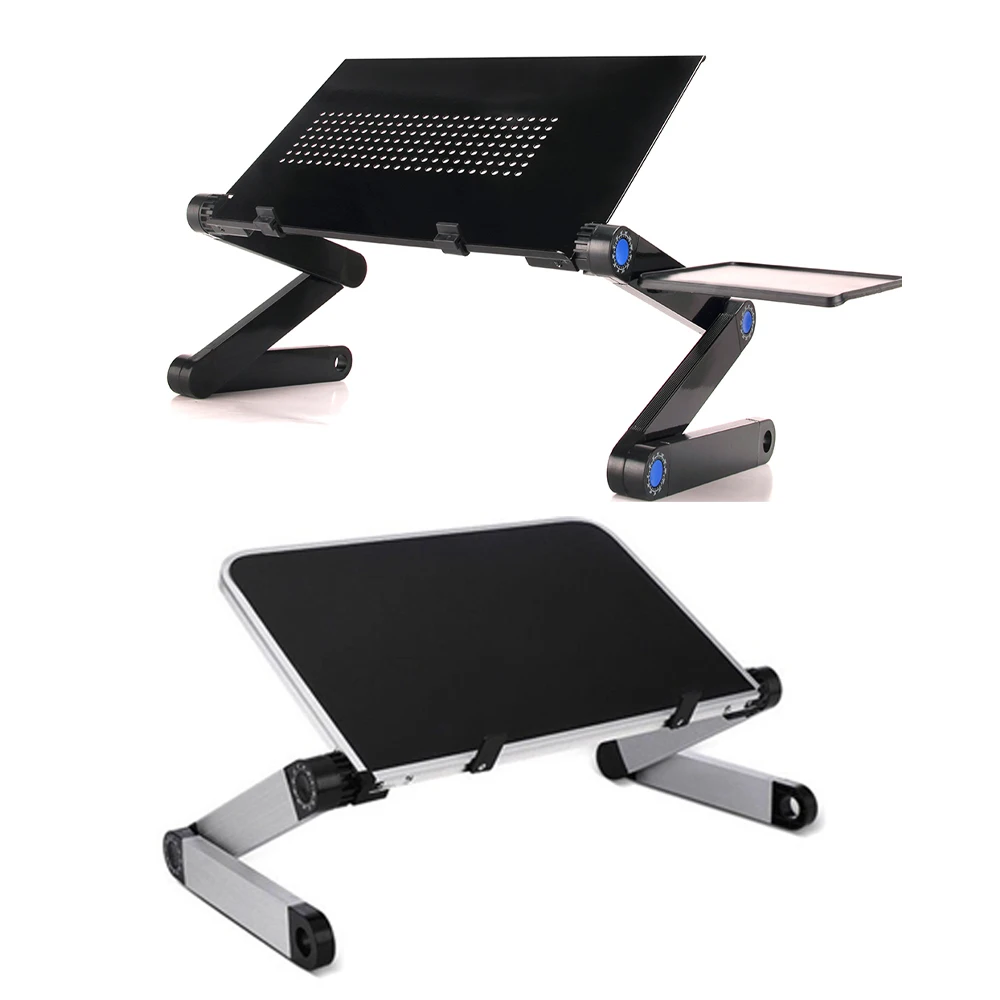

Adjustable Laptop Desk Stand Portable Aluminum Ergonomic Lapdesk For TV Bed Sofa PC Notebook Table Desk Stand With Mouse Pad