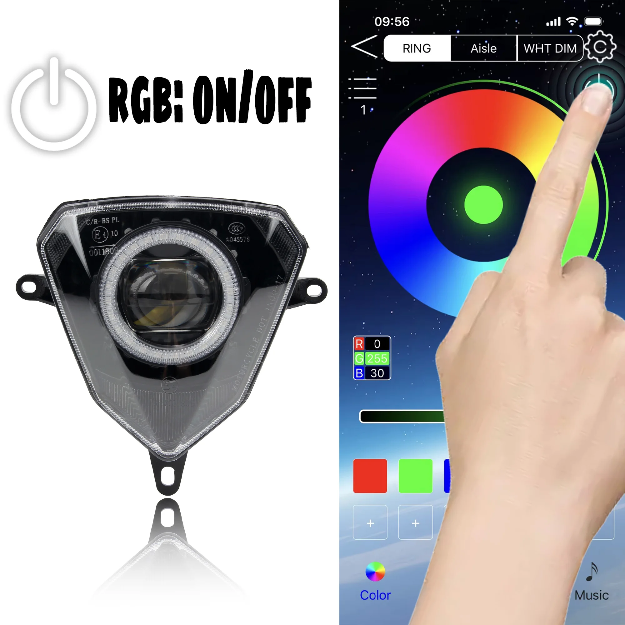 Фото Светодиодная фара для мотоцикла Beta RR Enduro, управление приложением RGB 125-480 2010-2023 125-50 LC Xtrainer 250/300 DirtBike, часть для мотокросса №2
