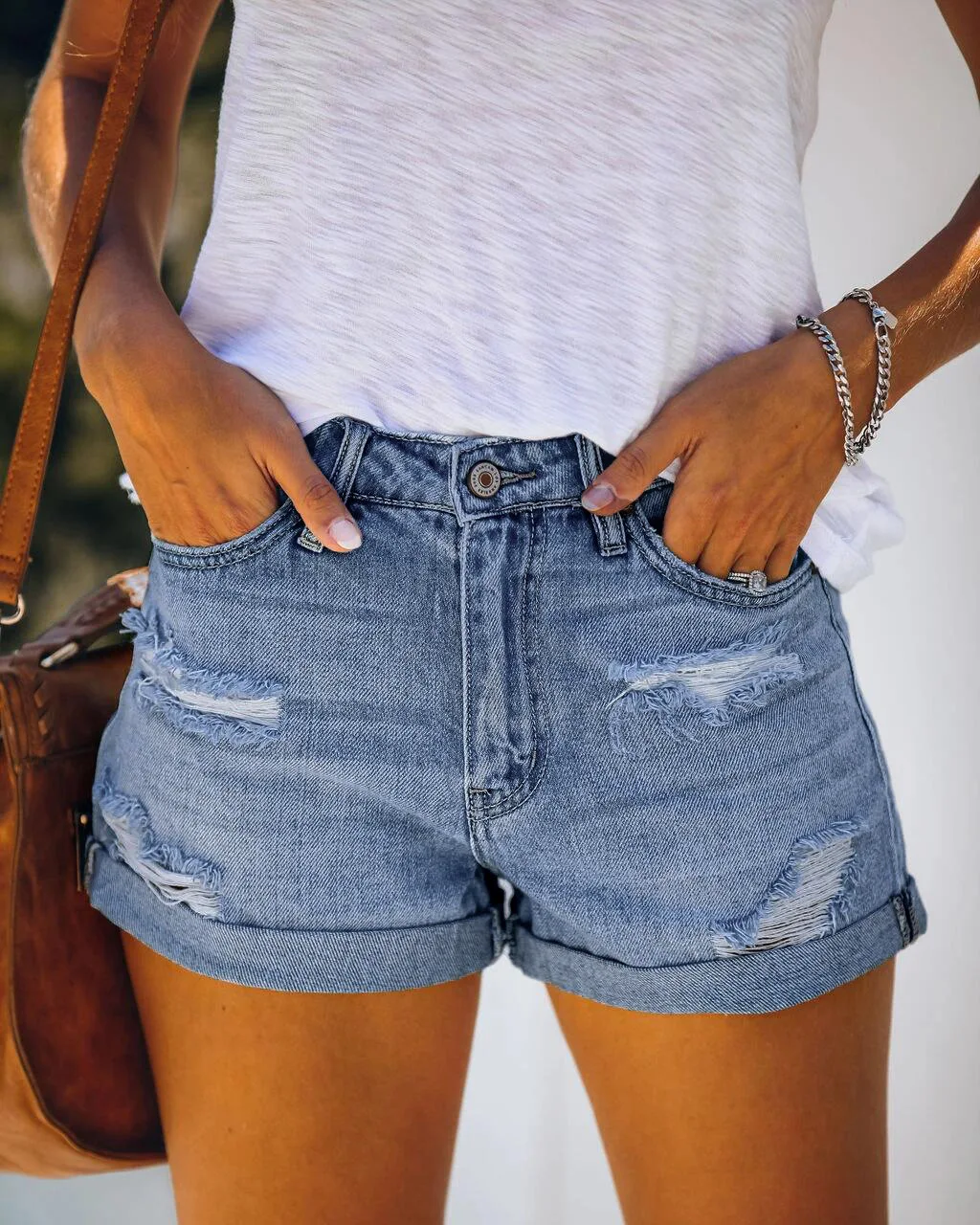 

female fashion casual summer cool women denim booty Shorts high waists fur-lined leg-openings Plus size sexy short Jeans