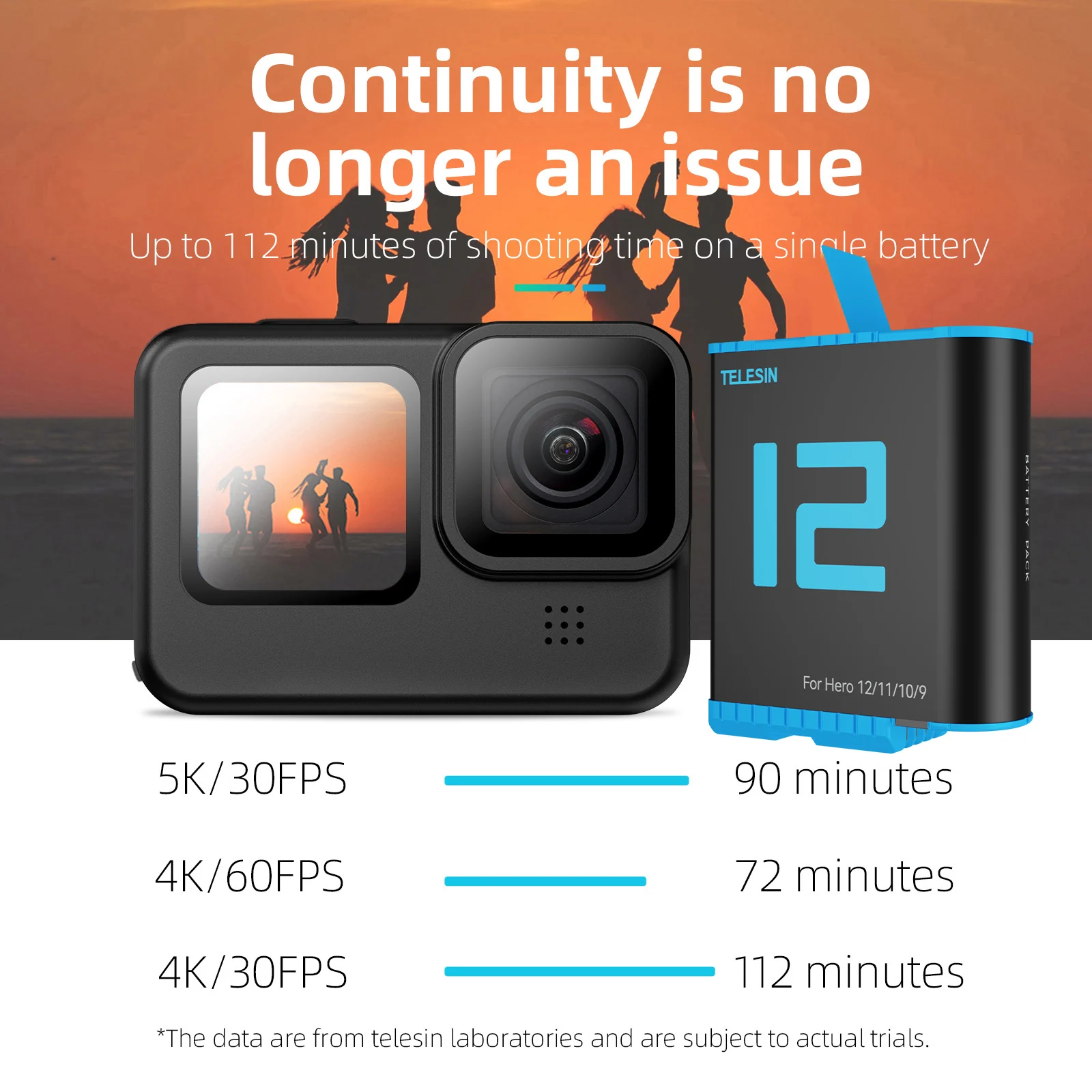 TELESIN 2 упаковки 1750 мАч аккумулятор для телефона 10 11 12 с аккумуляторной коробкой Go