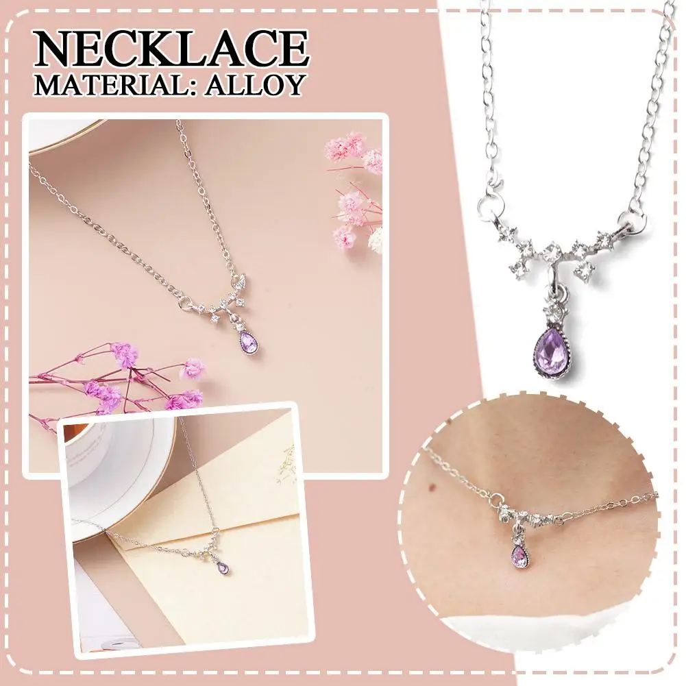 

Модное ожерелье с подвеской в виде капли воды, Женская цепочка до ключиц, яркое искусственное украшение, модное простое украшение B0O2