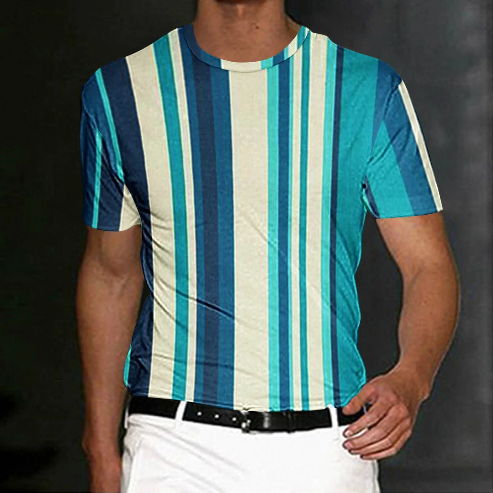 

Мужская хлопковая футболка с круглым вырезом, коротким рукавом и длинным рукавом