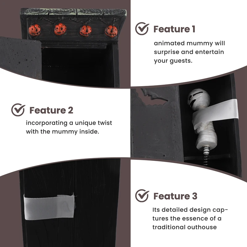 Анимированный декор Мумия Outhouse Говорящий Пердец Мумии Туалет снаружи Дом