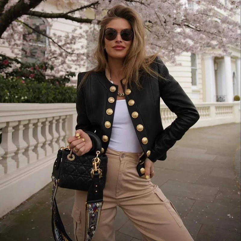 Street Fashion Blazer Jacket Women Cool Solid Colors Multi-Button Indie Outwear 2021 Office Lady Casual Commute Blazer Work Wear