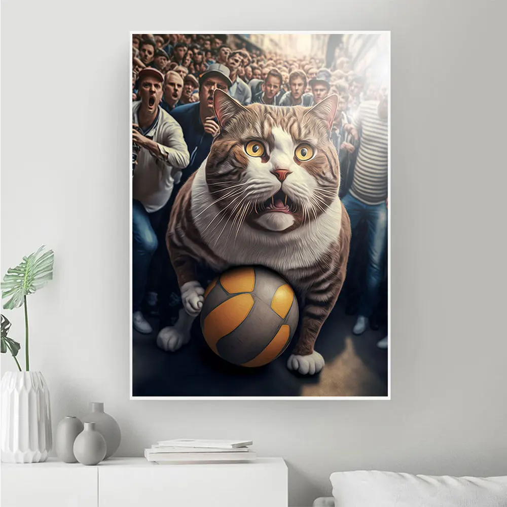 Абстрактный аниме смешной Кот банды плакаты и принты игра шахматы холст живопись
