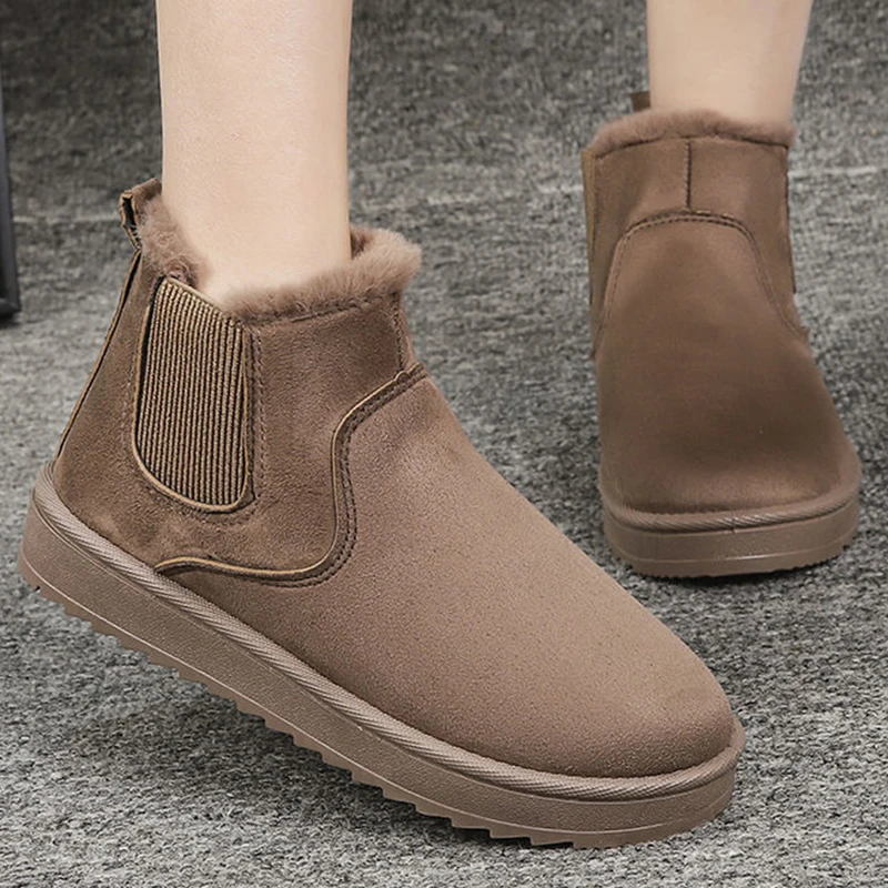 

Boots Woman New Winter Plush Cotton Ankle Boots Ladies Casual Women Shoes Fashion Slip-on warm Short Boots Female Snow Booties