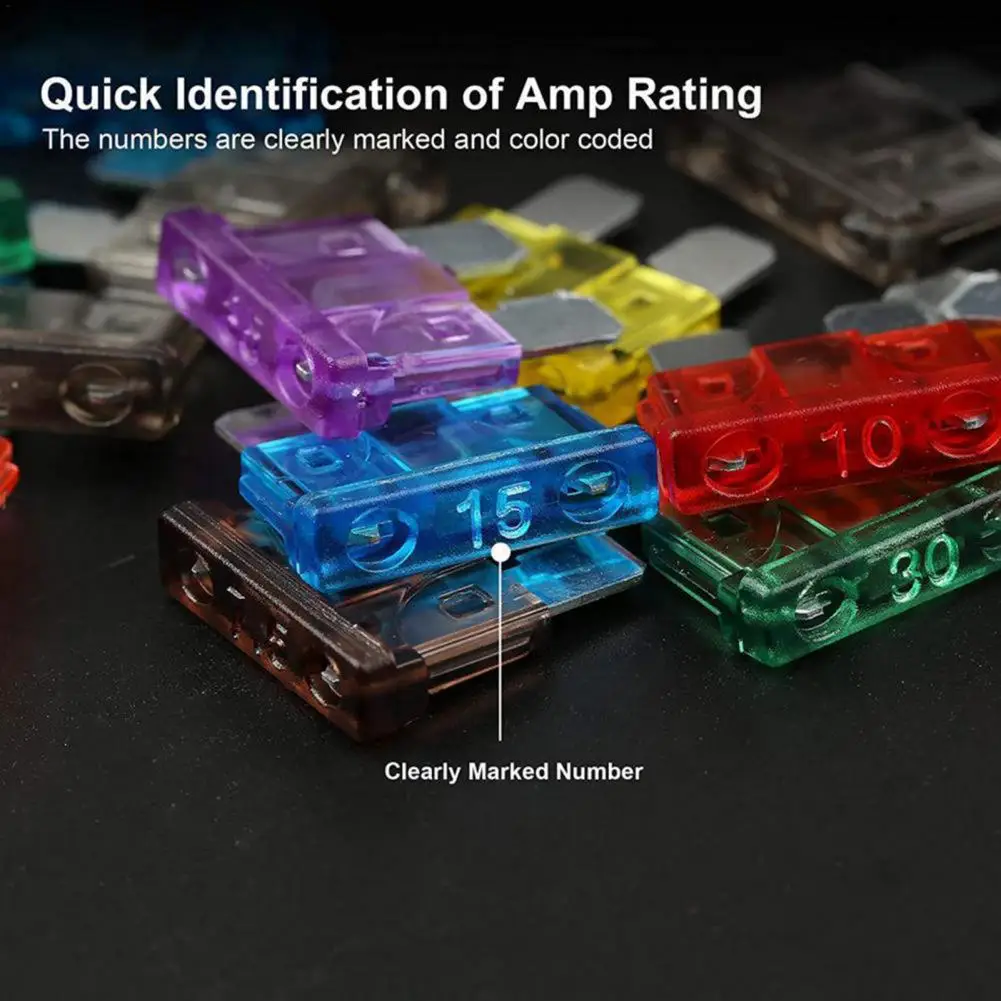 

24Pcs/Set Safety Fuses High Toughness Corrosion-resistant Auto Tools Car Fuses Assortment Kit Fuses for Auto