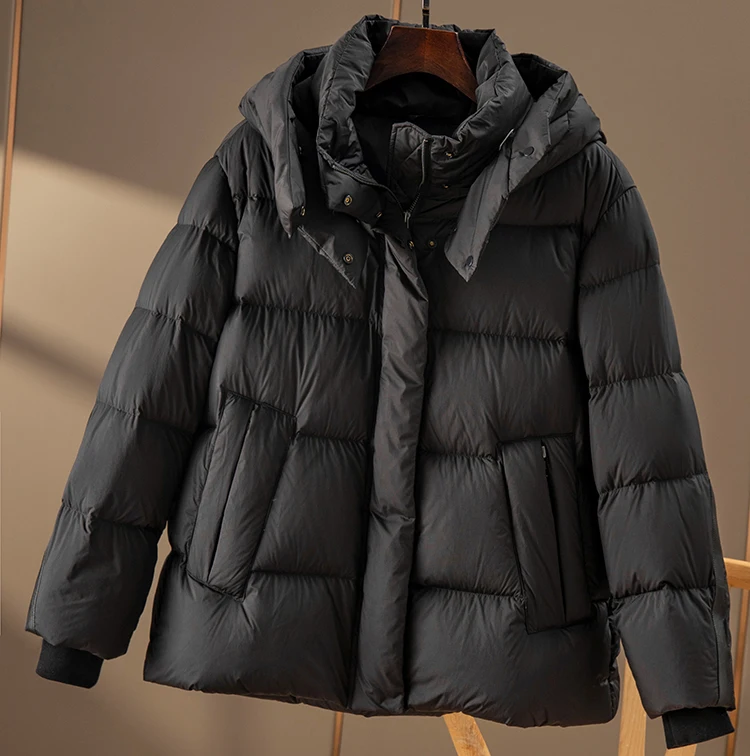 90%  White Duck Down  Women Jacket  Abrigos Mujer Invierno 2022 Nuevos De Pluma  Wide-waisted  Pockets Hooded