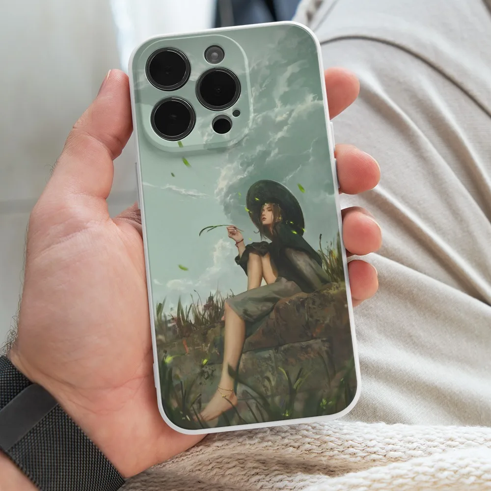 Картина маслом Runaway Girl Pattern Чехол для телефона iPhone 11 12 13 14 15 16 Pro Max XR XS X 7 8 Plus