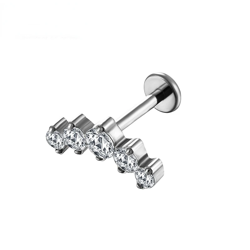 ARVIN 1PC G23 TItanium Cartilage Tragus Earrings Helix Conch Daith Piercing Internally Thread Body Fashion Jewelry For Women