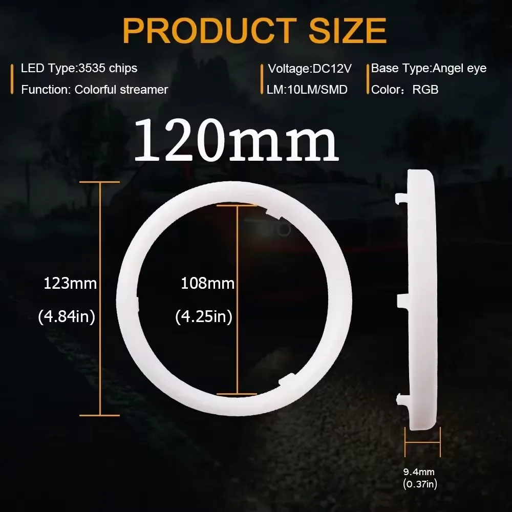 

2 шт. светодиодные ангельские глаза RGB лампочка гало кольца фонарь фонарь автомобильный дневной ходовой огонь ДХО водонепроницаемые декоративные фонари 70 80 90 100 мм