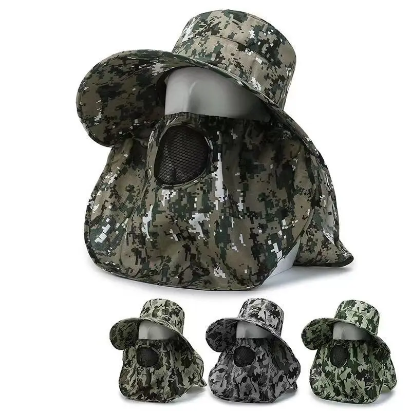 

Men's summer sunscreen cap, cape fishing cap, outdoor mountaineering cap, tea picking cap, man's face mask cap
