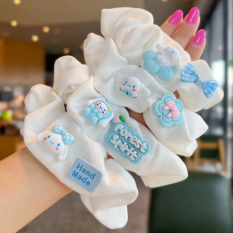 

Sanrio Cinnamoroll Hair Rope Hair Circle Cartoon Love Large Intestine Circle Student Sweet Gentle Hair Ornaments Accessories