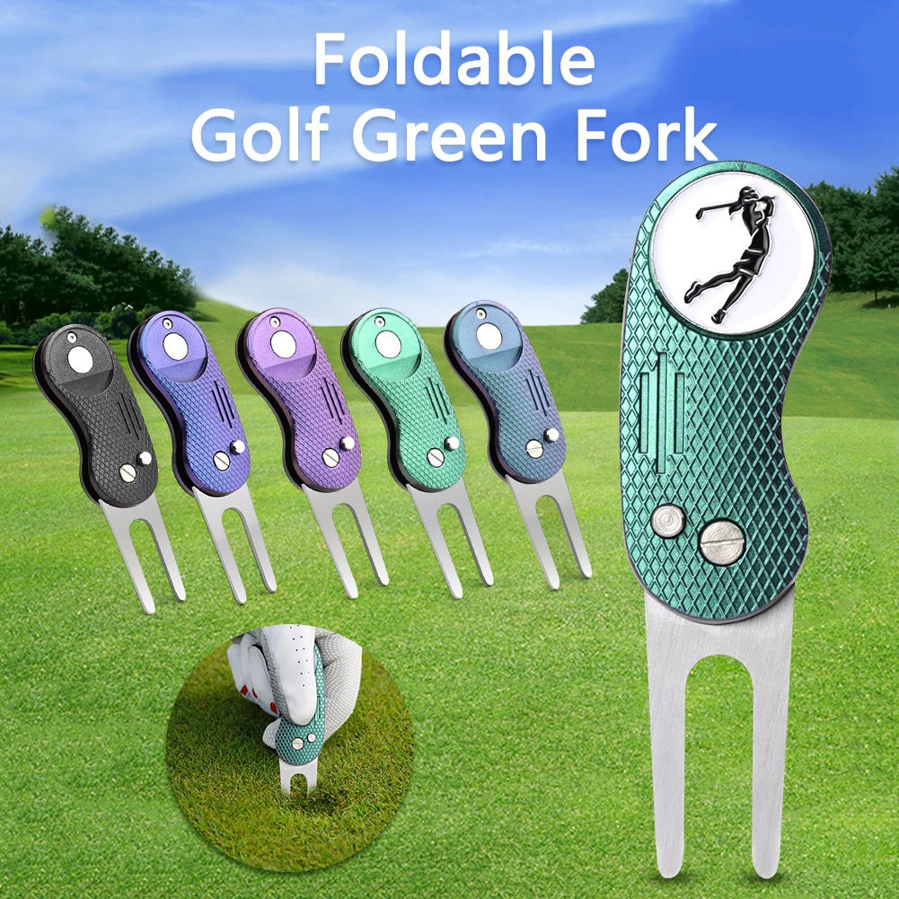 

Stainless Steel Green Fork Small Divot Tool Portable Pitch Groove Remover Cleaner for Outdoor Exercise Accessories