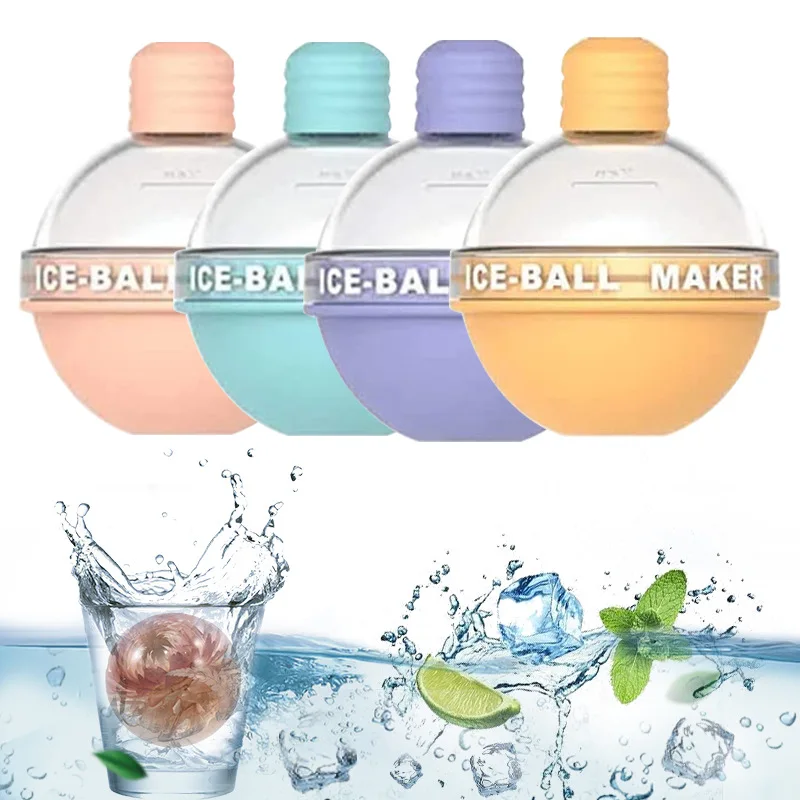 Ice Ball Molds Food Grade Silicone Ice Cube Molds Candy Color Ice Spheres Ice Ball Maker Whiskey and Cocktail Ice Cube Mold 2023