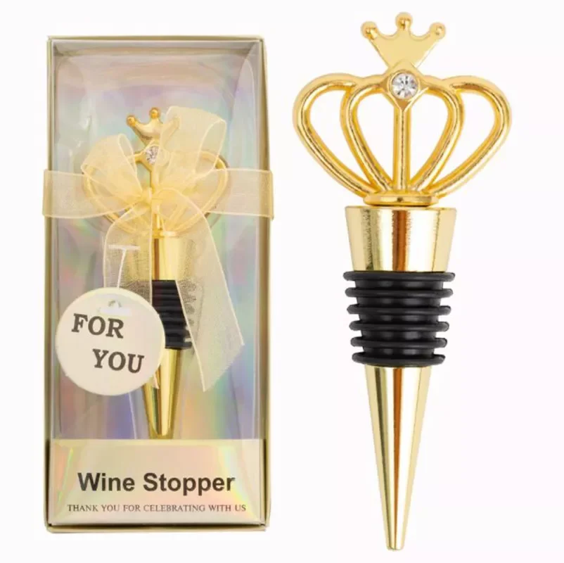 

European Style Bottle Cork Wedding Crown Wine Bottle Stopper Metal Hotel Decoration Gifts Kitchen Gadget Bar Tool Accessories
