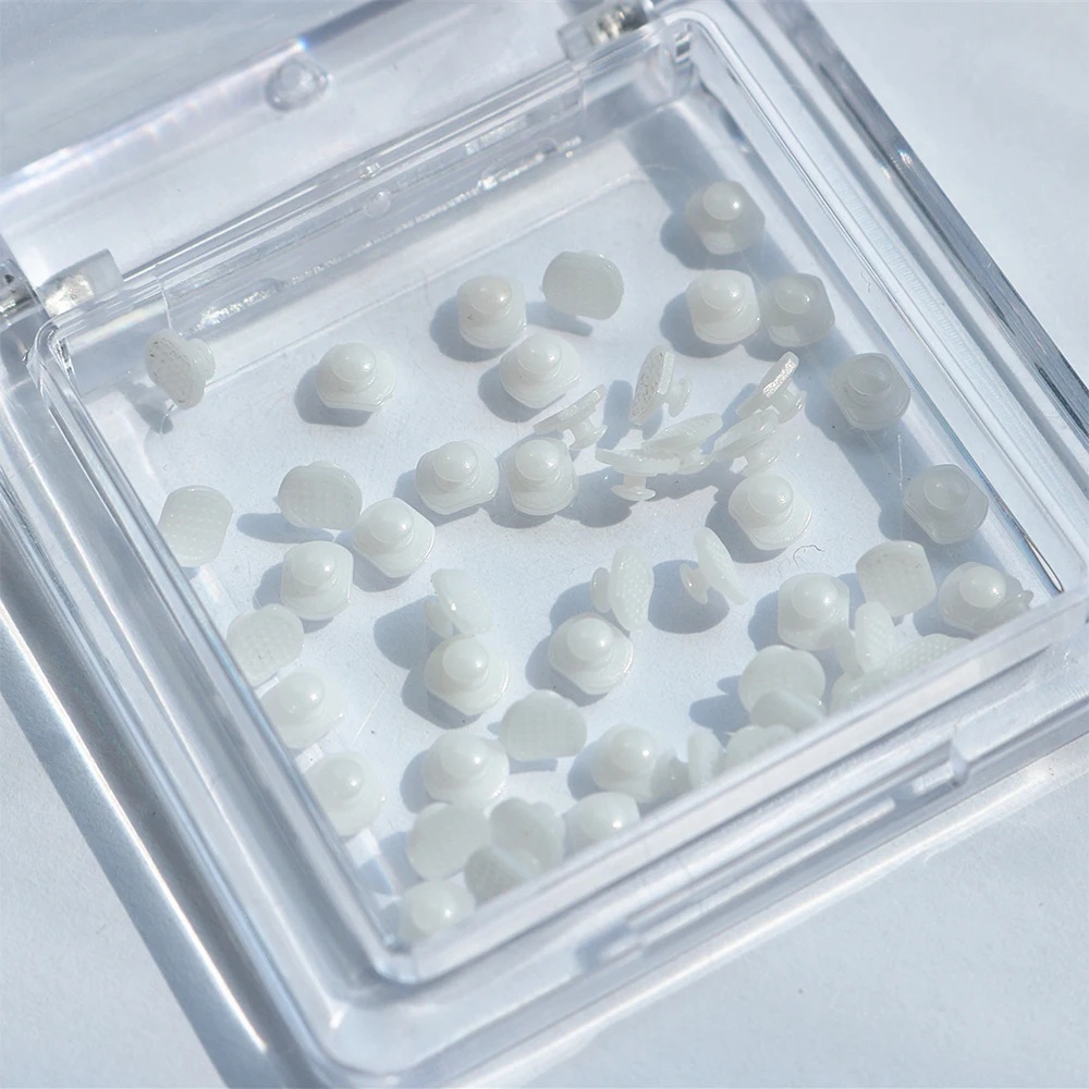50Pcs/Box Dental Orthodontics Lingual Buttons Metal Clear Ceramic Composite Botones Linguales De Ortodoncia Dental