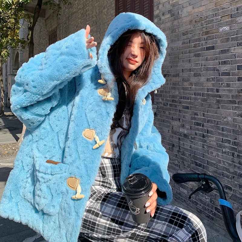 Милое теплое меховое пальто для девочек роскошная импортная кашемировая