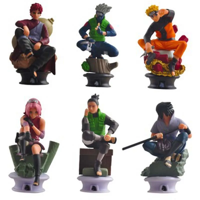 

Anime Naruto Figure Uzumaki Uchiha Sasuke Hatake Kakashi Chess Statu Action Figurine Chess Statue Collectible For Kids Model Toy
