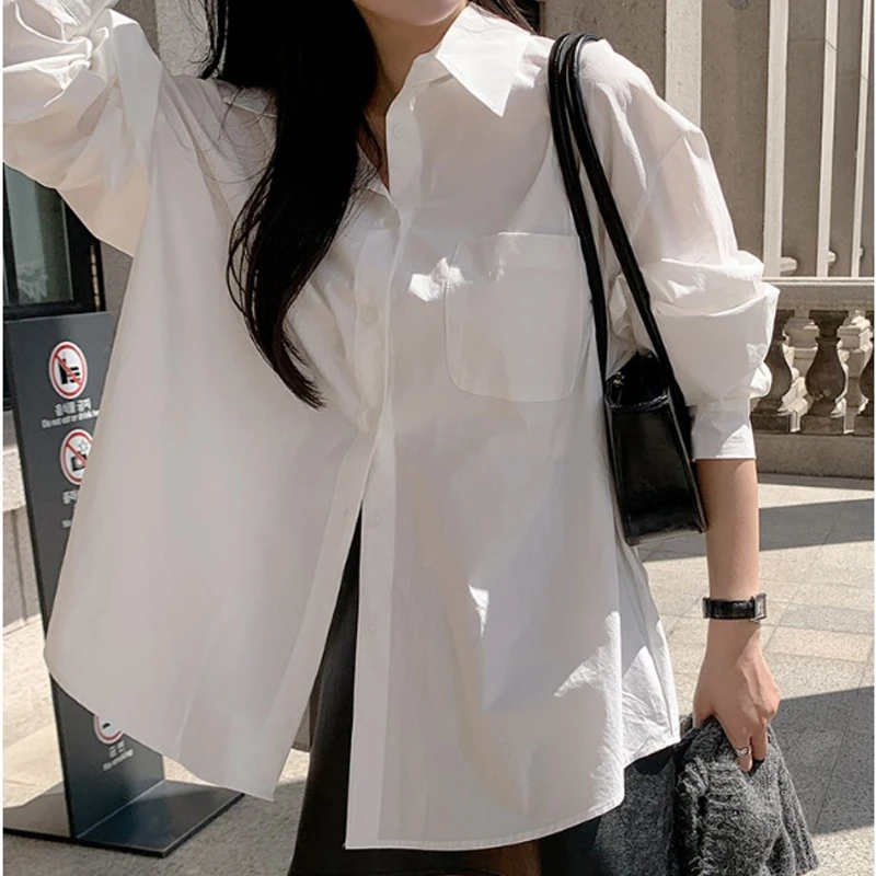 

2023 New Long Sleeve Shirt Casual Loose Clothes Women Blouses Korean Fashion White Shirt Spring and Summer Women Tops 24665