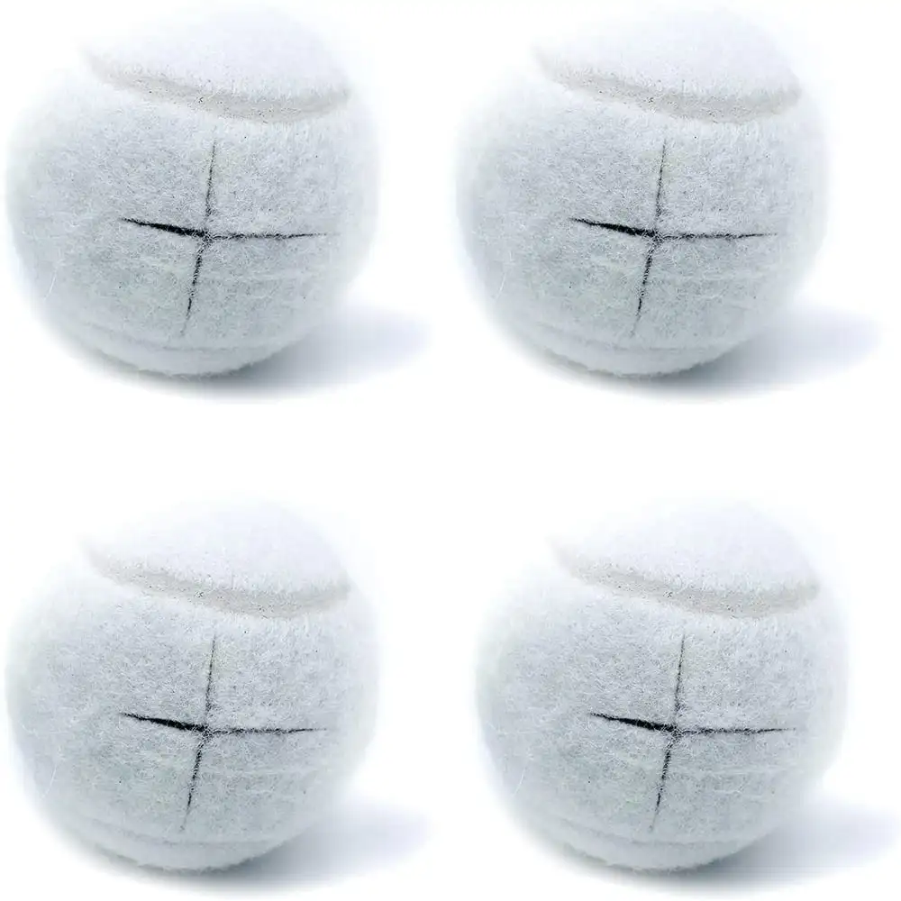 

4 PCS Precut Tennis Balls for Furniture Legs and Floor Protection, Heavy Duty Long Lasting Felt Pad Glide Coverings-White