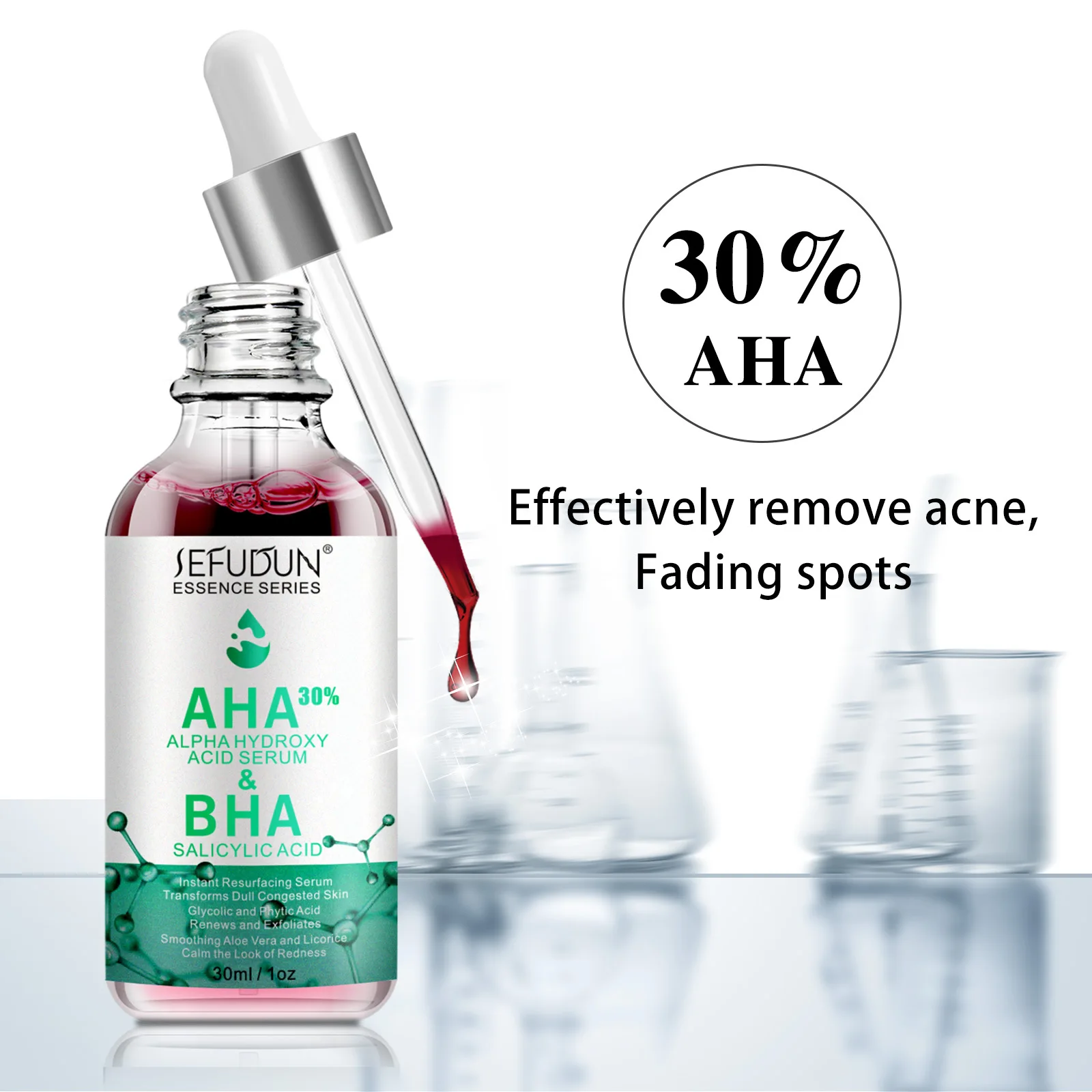 

30% AHA Fruit Acid Essence Skin Care Anti-aging, Anti-wrinkle, Whitening, Moisturizing, Exfoliating, Shrinking Pores, Lightening