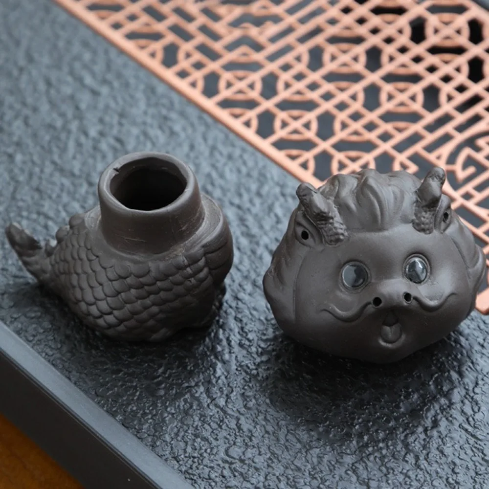 Дракон Фиолетовый Глина Чайный Питомец Милый Талисман Ручной Работы Бог Зверь