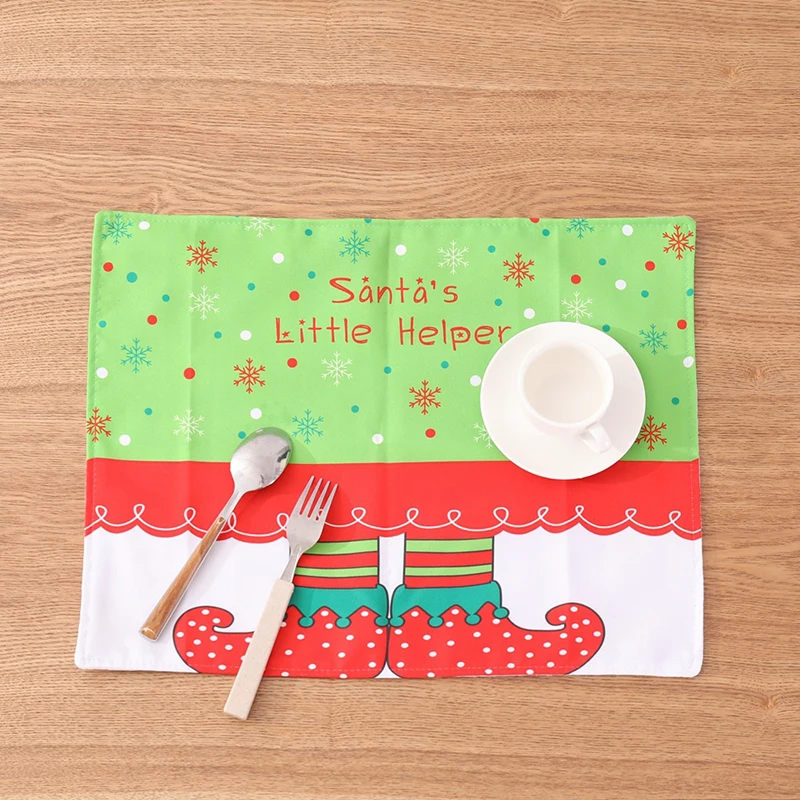 

Rectangular thickened insulation exquisite chic printed twill non-woven fairy table mat Christmas hotel table decor