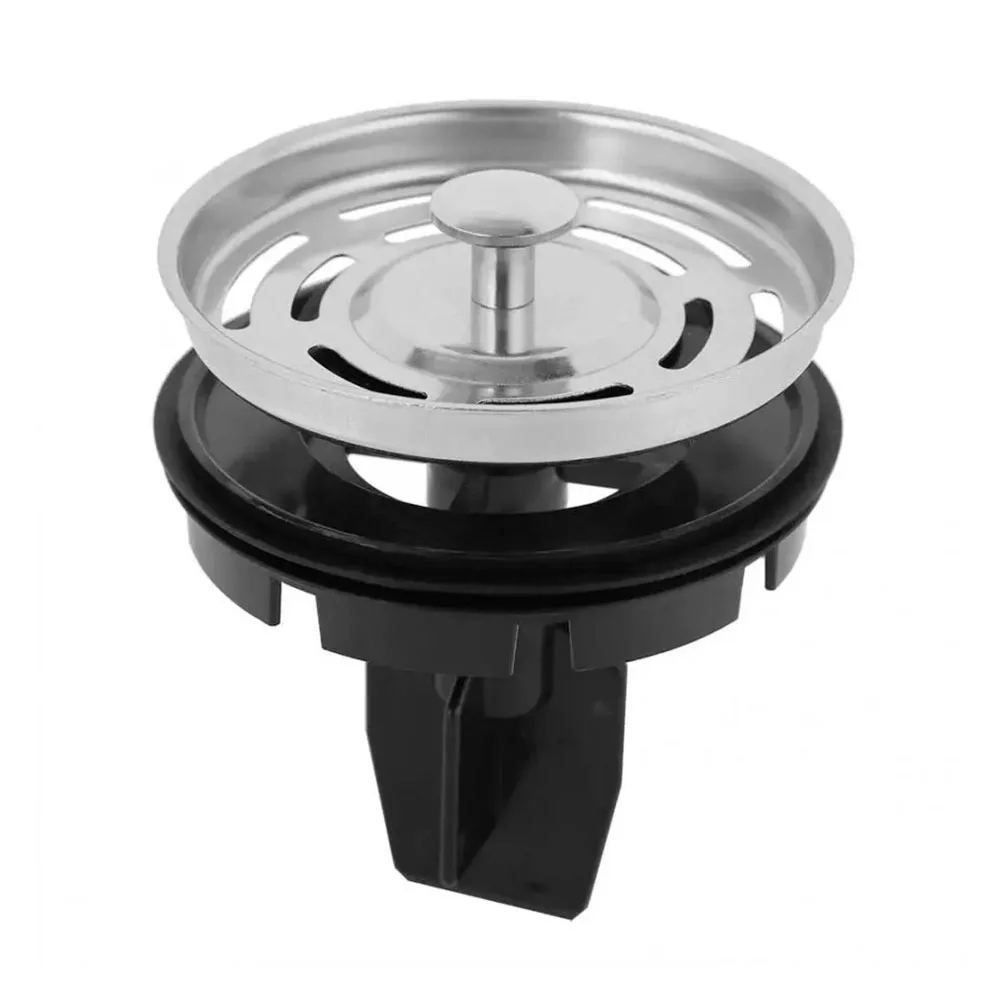 

Easy To Clean Sink Basin Clogged Practical Heat-resistant Oil-resistant Plastic + Stainless Steel Silver+black