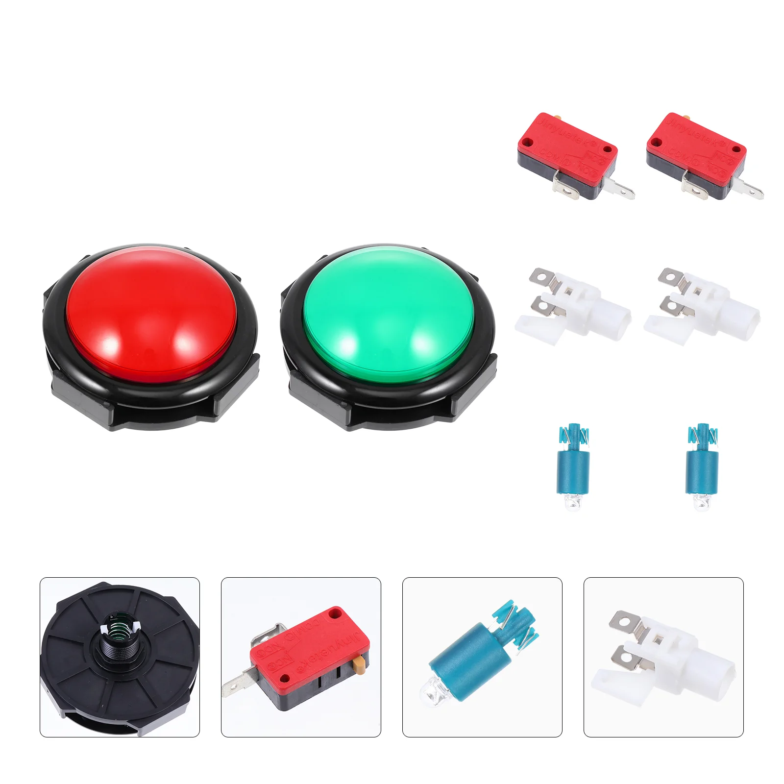 

2 Sets Tools Kids Answering Button Convex LED Glowing Toy Sounds Buzzers Big Buttons Child Push game
