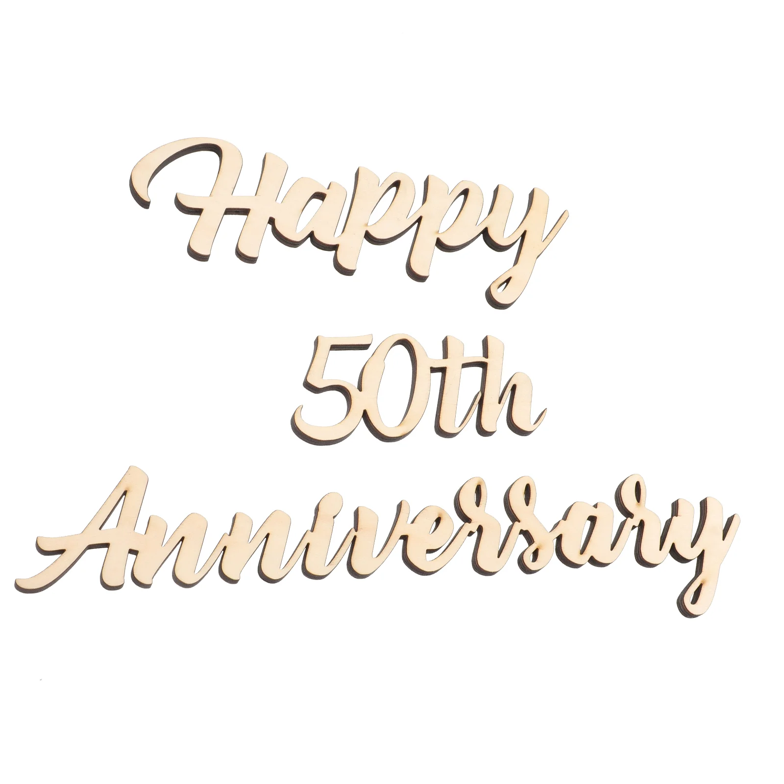

Anniversary Wedding Sign Wood Wall 50Th Happy Decor Plaque Party Just Married Decorations Ornament Table Decoration Cutout